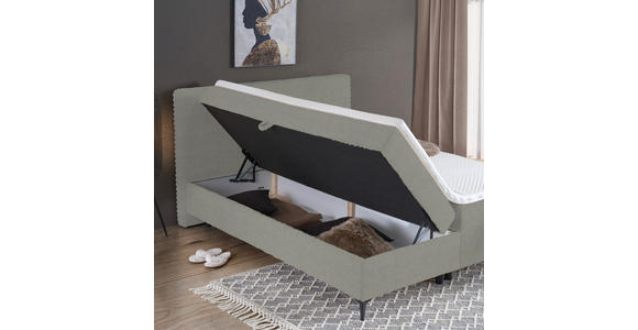 BOXBETT 140/200 cm in Silberfarben - Silberfarben/Schwarz, Design, Holz/Holzwerkstoff (140/200cm) - Xora