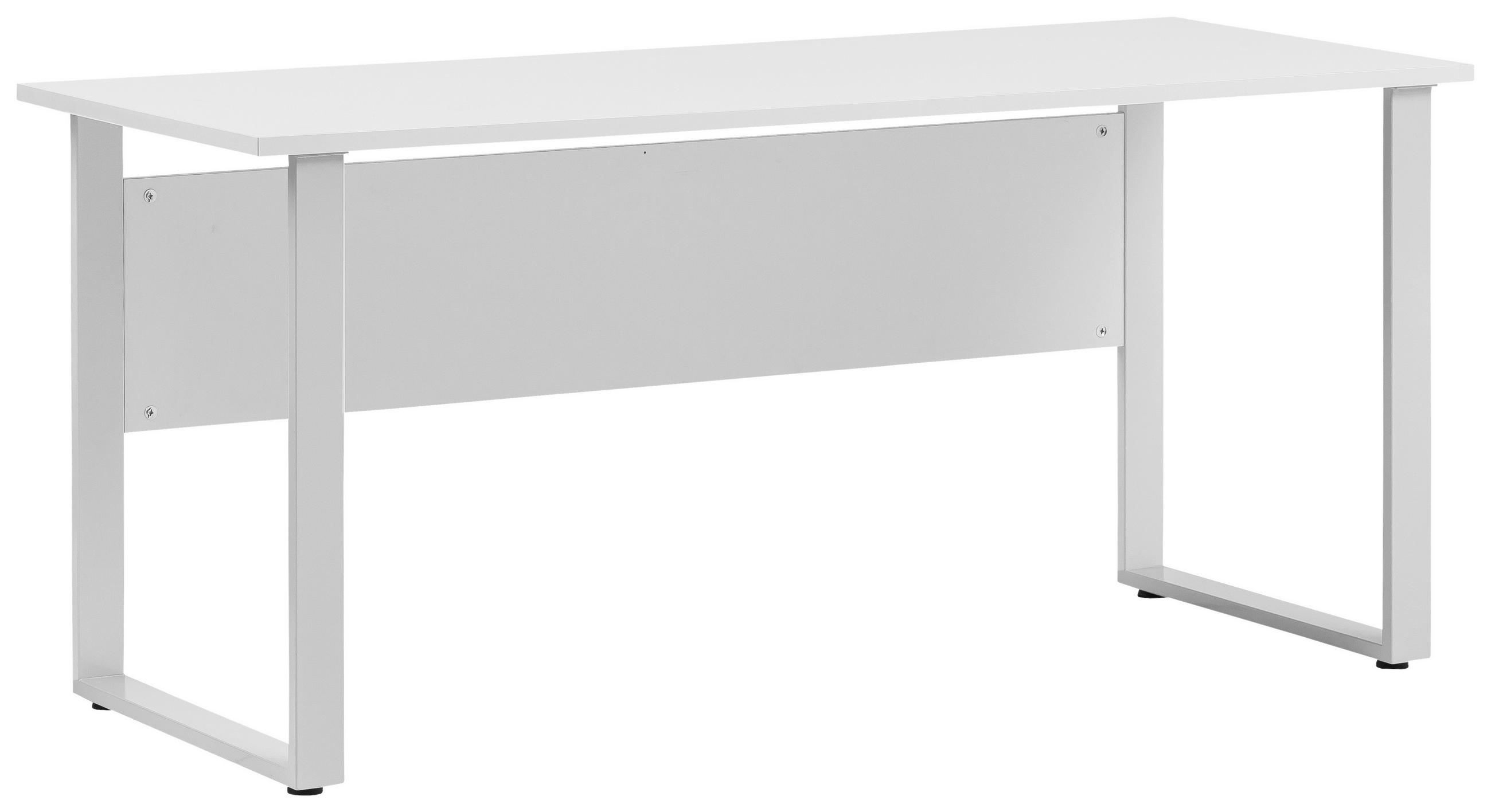 ÍRÓASZTAL  - világosszürke/alumíniumszínű, Konventionell, faalapú anyag/fém (160/75/73,2cm) - MID.YOU