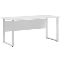 ÍRÓASZTAL  - világosszürke/alumíniumszínű, Konventionell, faalapú anyag/fém (160/75/73,2cm) - MID.YOU