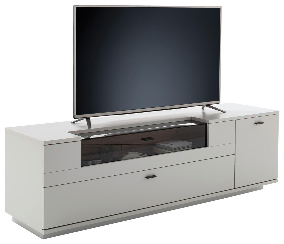 LOWBOARD  in 195/60/50 cm  - Eichefarben/Anthrazit, Design, Glas/Holzwerkstoff (195/60/50cm) - Stylife