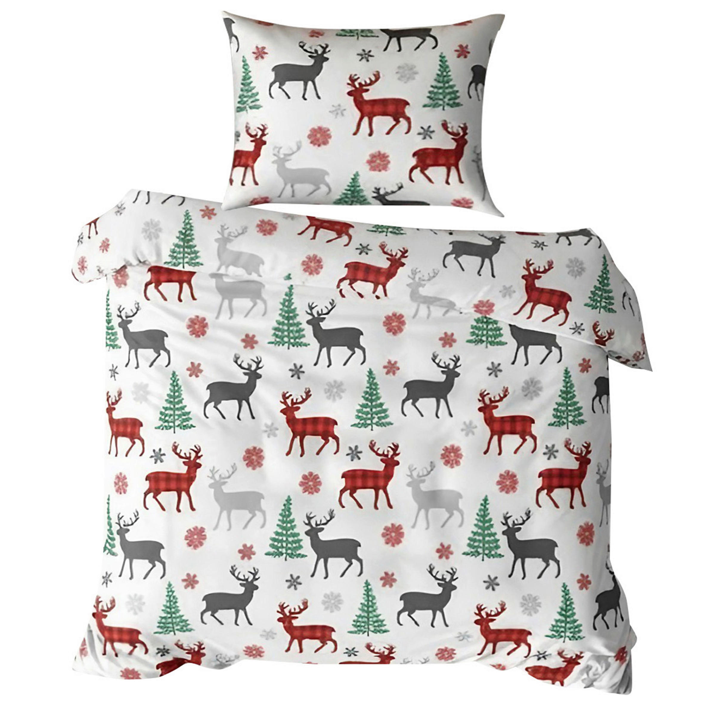 BETTWÄSCHE 135/200 cm  - Rot/Weiß, Basics, Textil (135/200cm) - X-Mas