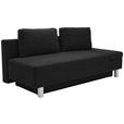 SCHLAFSOFA Flachgewebe Schwarz  - Chromfarben/Schwarz, Design, Holz/Textil (205/77-93/99cm) - Novel