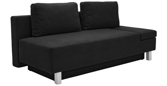 SCHLAFSOFA Flachgewebe Schwarz  - Chromfarben/Schwarz, Design, Holz/Textil (205/77-93/99cm) - Novel