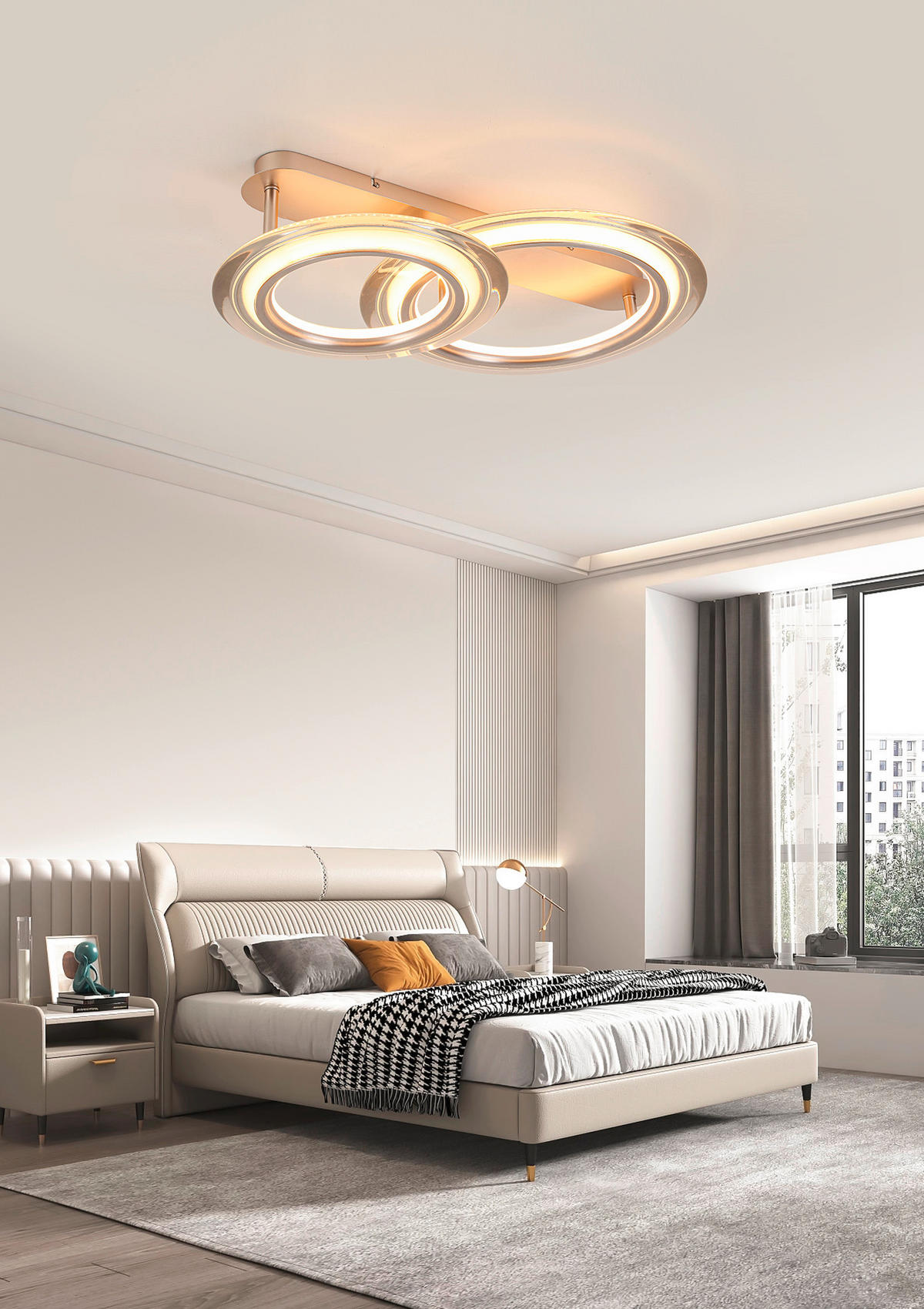 LED-DECKENLEUCHTE 42 W    66/45/16 cm  - Chromfarben/Champagner, Design, Kunststoff/Metall (66/45/16cm) - Dieter Knoll