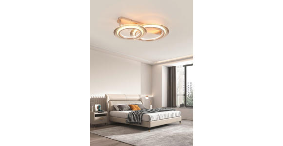 LED-DECKENLEUCHTE 66/45/16 cm - Chromfarben/Champagner, Design, Kunststoff/Metall (66/45/16cm) - Dieter Knoll