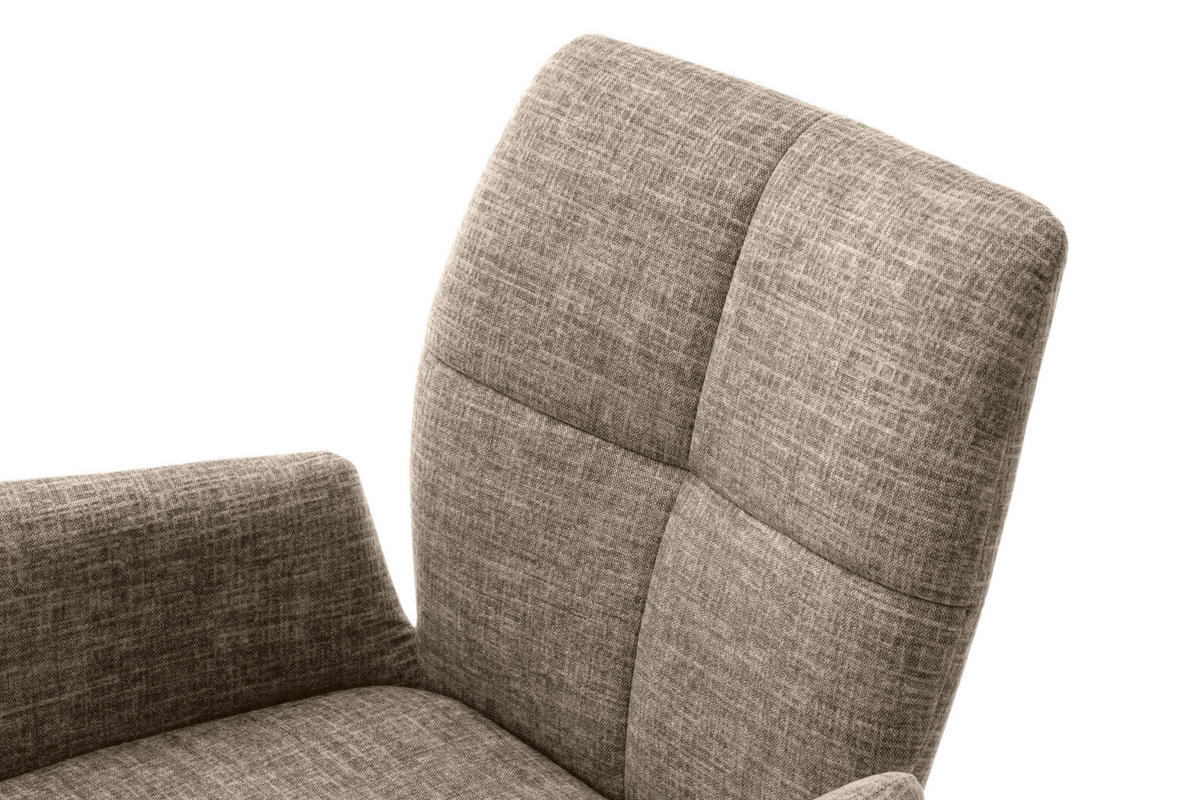 NASLANJAČ, kovina, tekstil barve nerjavečega jekla, barve kapučina  - barve nerjavečega jekla/barve kapučina, Design, kovina/tekstil (60/87/61cm) - Novel