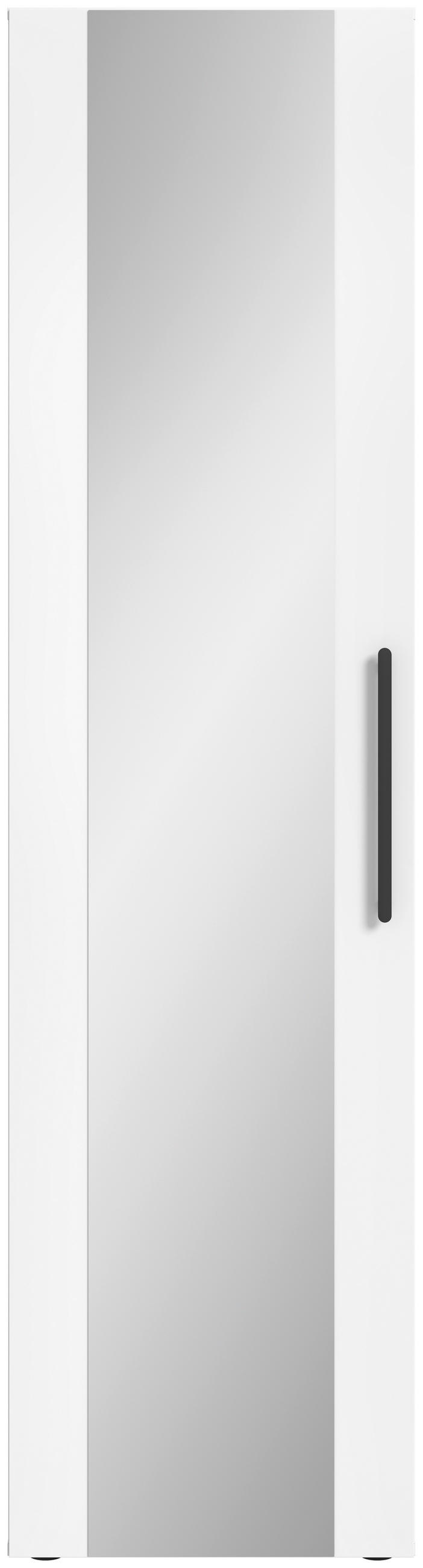 GARDEROBENSCHRANK  in 55/200/47 cm  - Schwarz/Weiß, MODERN, Glas/Holzwerkstoff (55/200/47cm) - Stylife