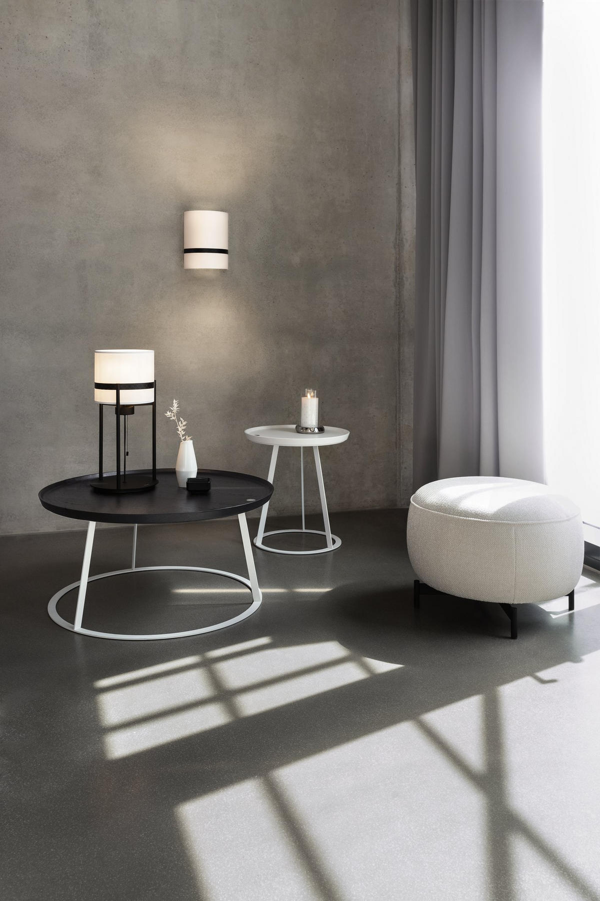 DECKENLEUCHTE ROUND LIGHTS 53/23 cm   - Schwarz/Weiß, LIFESTYLE, Textil/Metall (53/23cm) - Joop!