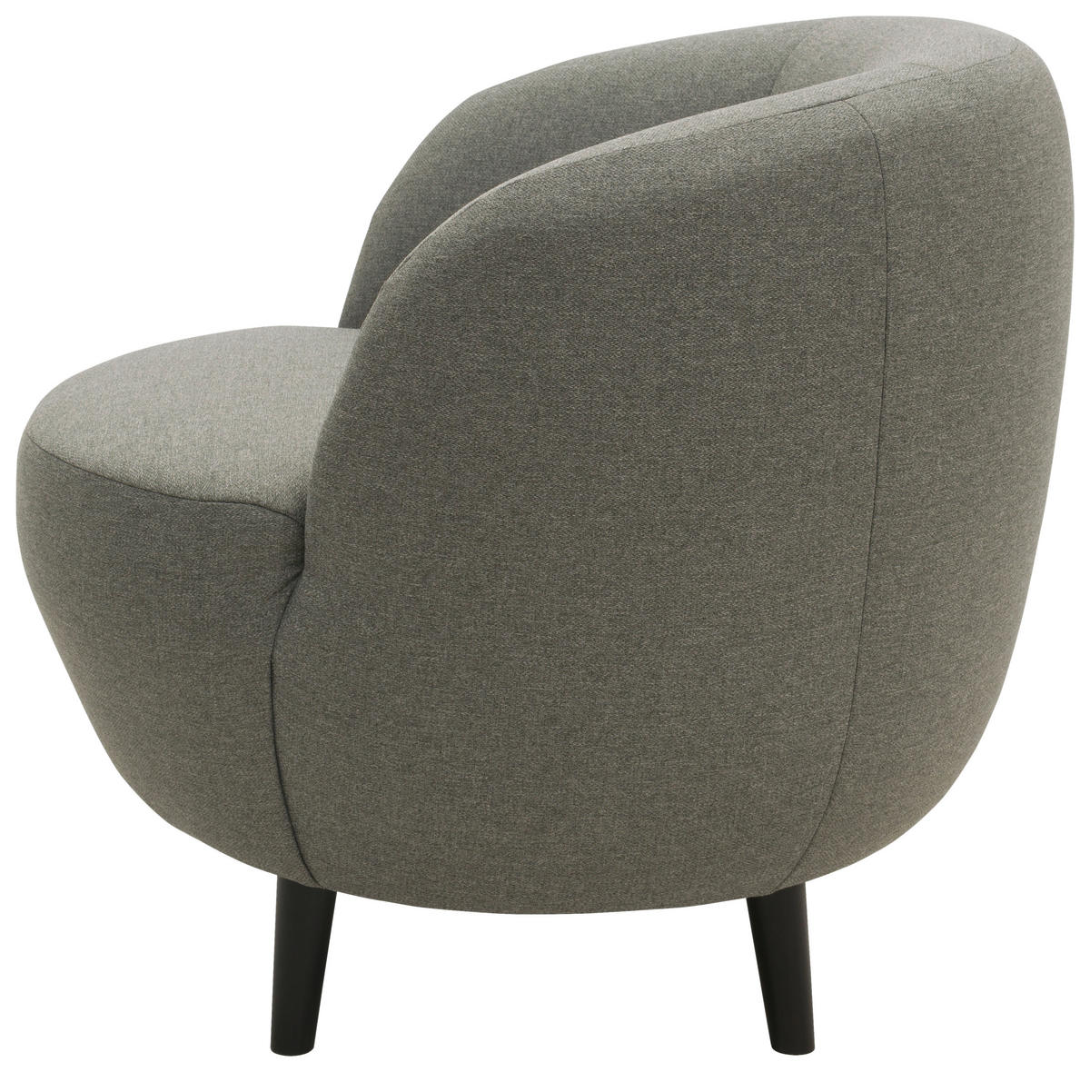 SESSEL Webstoff Graubraun    - Graubraun/Schwarz, Design, Holz/Textil (72/72/76cm) - LOOKS by W.Joop