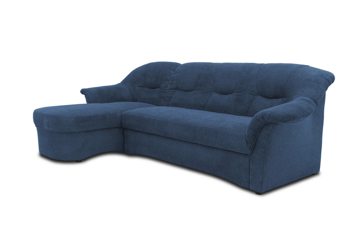 ECKSOFA Dunkelblau Mikrofaser  - Schwarz/Dunkelblau, KONVENTIONELL, Kunststoff/Textil (146/232cm) - MID.YOU