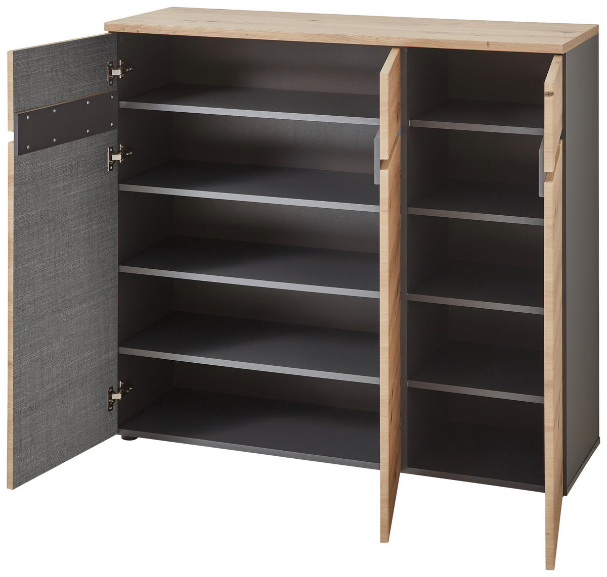 GARDEROBE 3-teilig  in 181/190/38 cm  - Graphitfarben/Eiche Artisan, Design, Glas/Holzwerkstoff (181/190/38cm) - Voleo