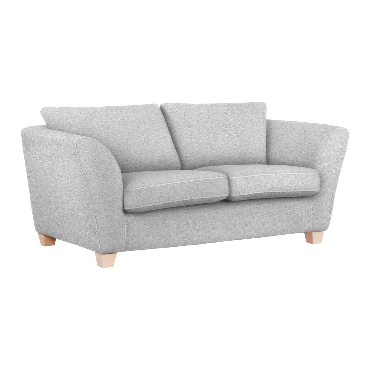 2-SITZER-SOFA in chenille couleur argentée  - couleur écru/couleur argentée, textile/bois (190/70-85/95cm) - MID.YOU