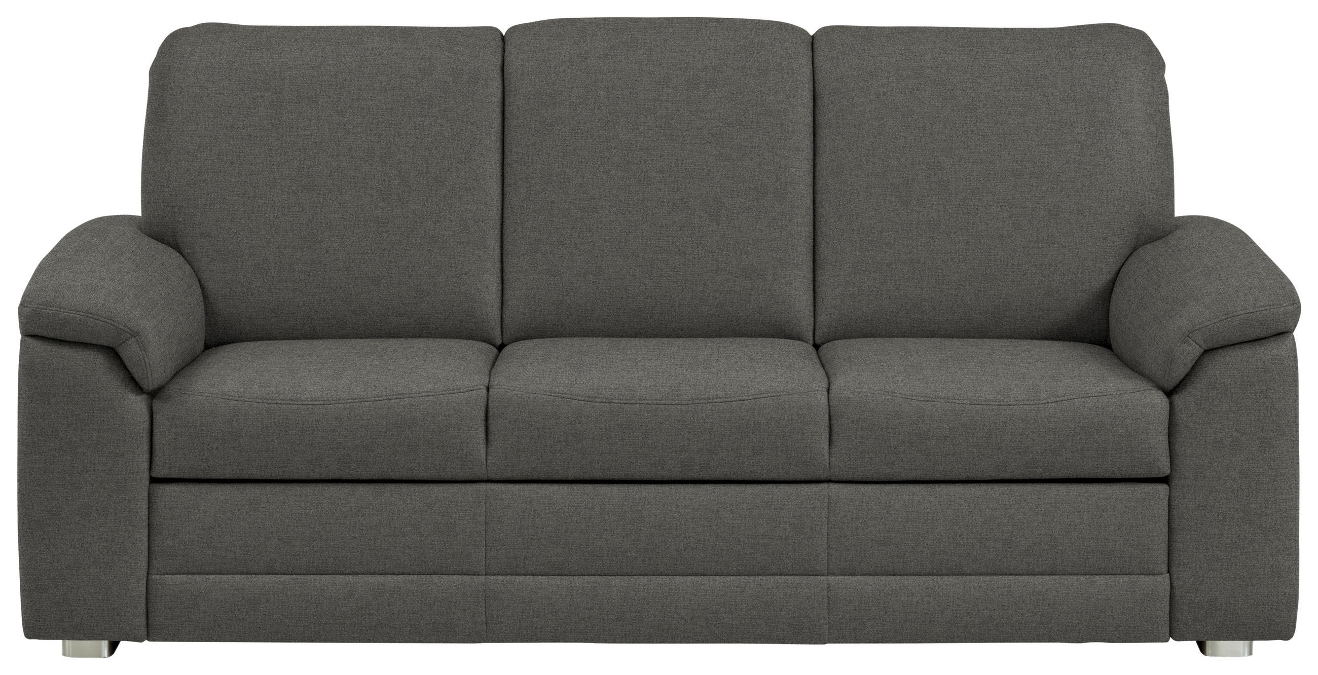 3-SITZER-SOFA Chenille Grau  - Alufarben/Grau, Konventionell, Textil/Metall (208/96/89cm) - Beldomo Comfort