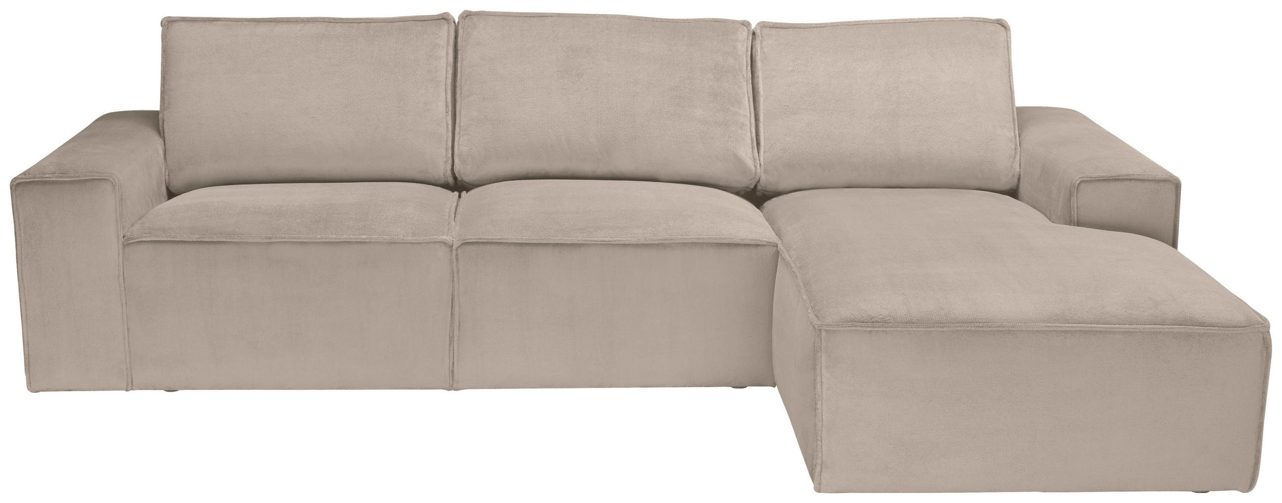 ECKSOFA Taupe Chenille  - Taupe/Schwarz, KONVENTIONELL, Kunststoff/Textil (272/168cm) - Carryhome