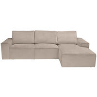 ECKSOFA Taupe Chenille  - Taupe/Schwarz, KONVENTIONELL, Kunststoff/Textil (272/168cm) - Carryhome