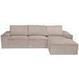 ECKSOFA Taupe Chenille - Taupe/Schwarz, KONVENTIONELL, Kunststoff/Textil (272/168cm) - Carryhome
