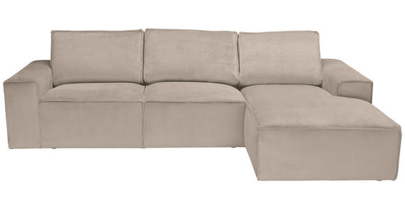 ECKSOFA Taupe Chenille - Taupe/Schwarz, KONVENTIONELL, Kunststoff/Textil (272/168cm) - Carryhome