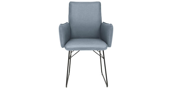 ARMLEHNSTUHL  in Stahl Mikrofaser  - Blau/Schwarz, Design, Textil/Metall (61/91/60cm) - Dieter Knoll
