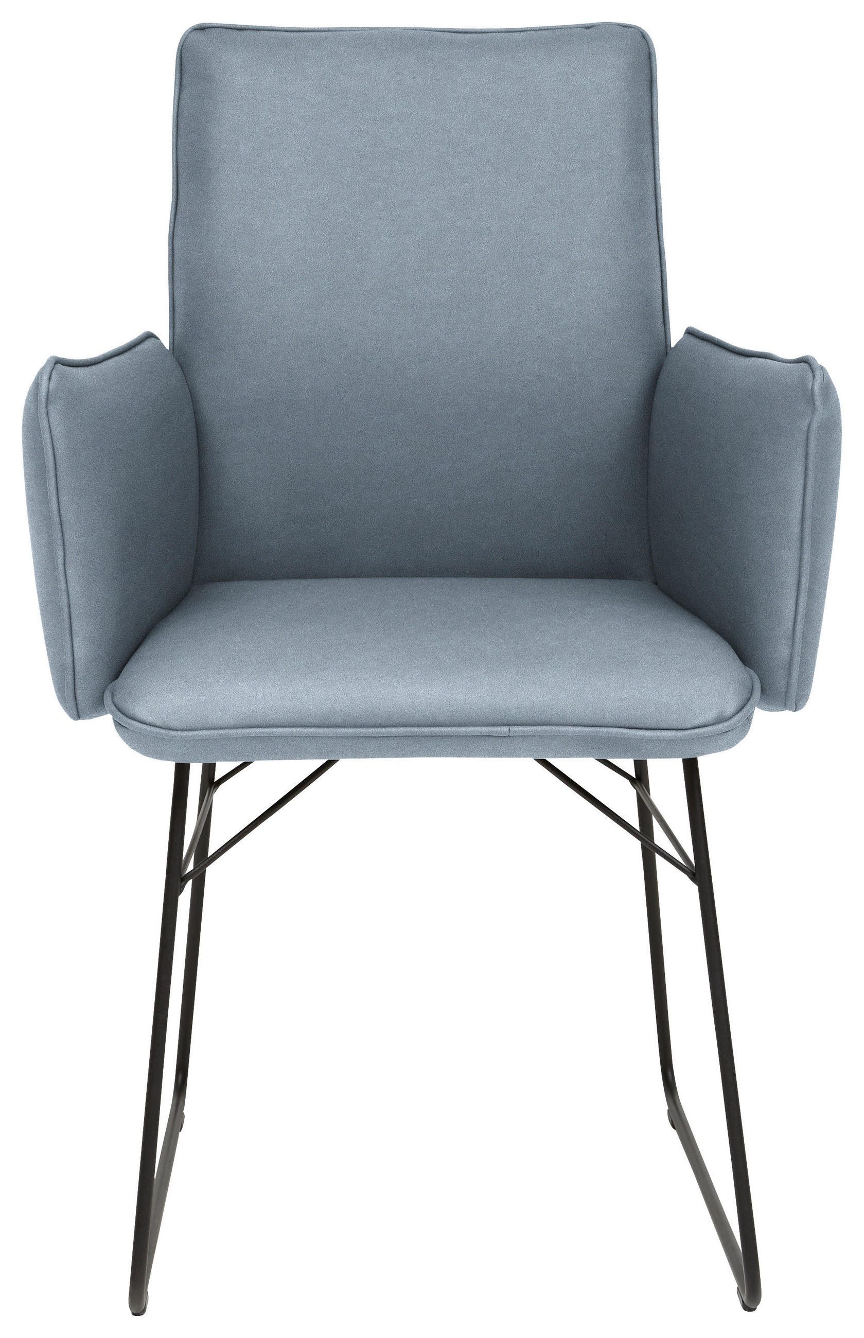 ARMLEHNSTUHL  in Stahl Mikrofaser  - Blau/Schwarz, Design, Textil/Metall (61/91/60cm) - Dieter Knoll