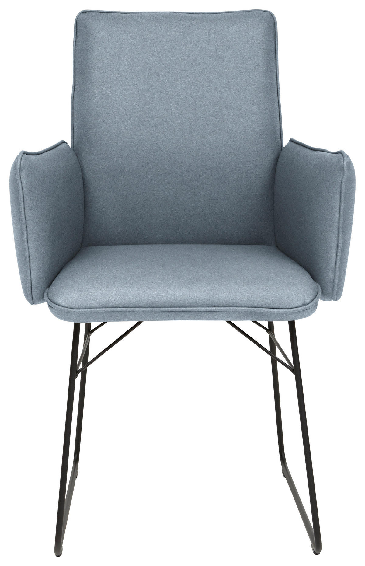 ARMLEHNSTUHL  in Stahl Mikrofaser  - Blau/Schwarz, Design, Textil/Metall (61/91/60cm) - Dieter Knoll