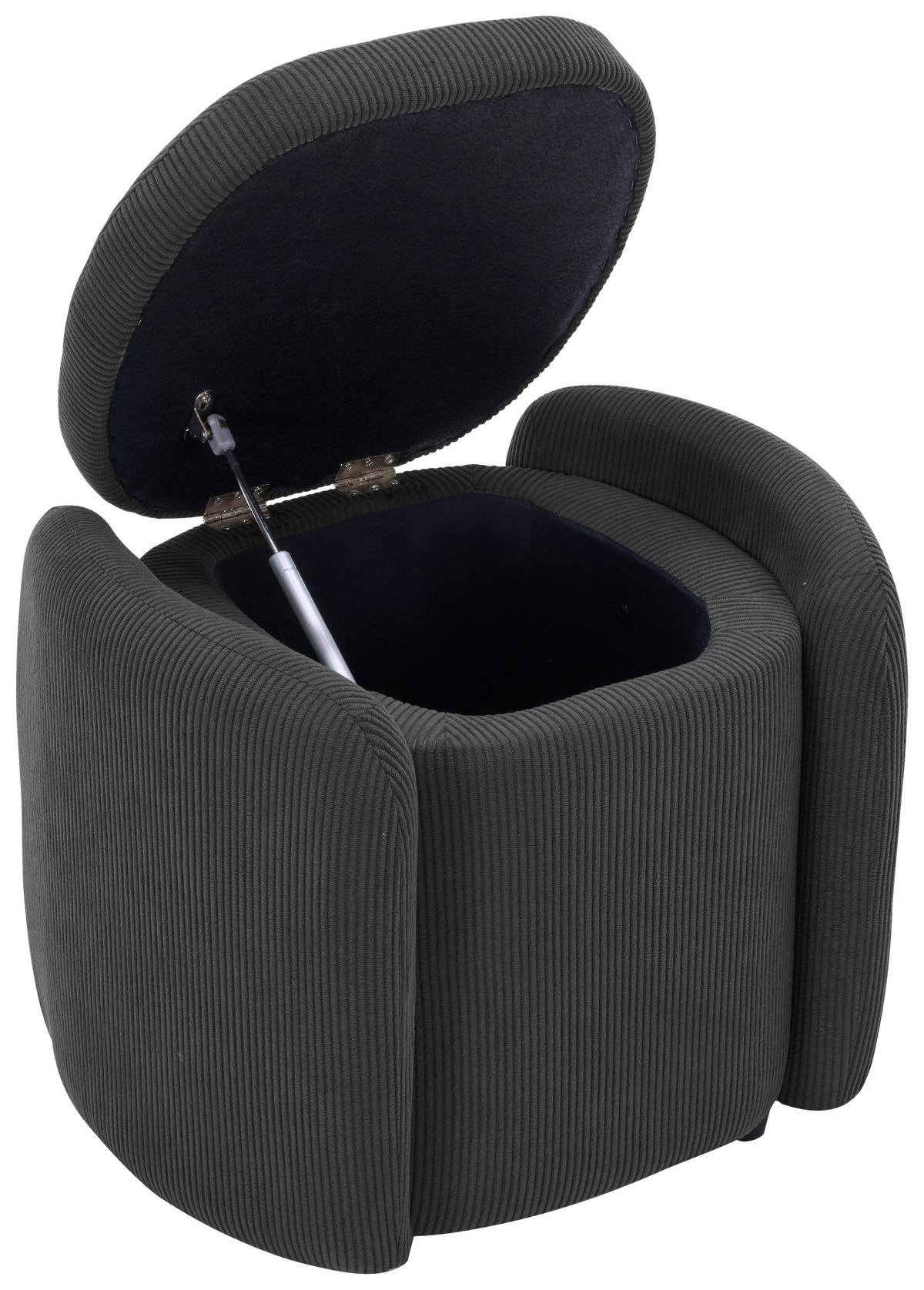 HOCKER in Textil Grau  - Schwarz/Grau, Design, Kunststoff/Textil (57/47/42cm) - P & B
