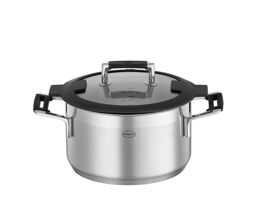 KOCHTOPF Silence Pro 3,5 L  - Edelstahlfarben, Basics, Metall (30,5/21,5/17cm) - Rösle