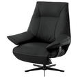RELAXSESSEL in Leder Schwarz  - Beige/Schwarz, Design, Leder/Metall (92/79/82cm) - Dieter Knoll