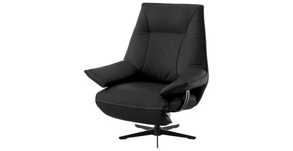 RELAXSESSEL in Leder Schwarz  - Beige/Schwarz, Design, Leder/Metall (92/79/82cm) - Dieter Knoll