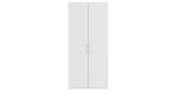 DREHTÜRENSCHRANK 101/223/60 cm 2-türig Weiß - Silberfarben/Weiß, Design, Holzwerkstoff/Kunststoff (101/223/60cm) - Novel
