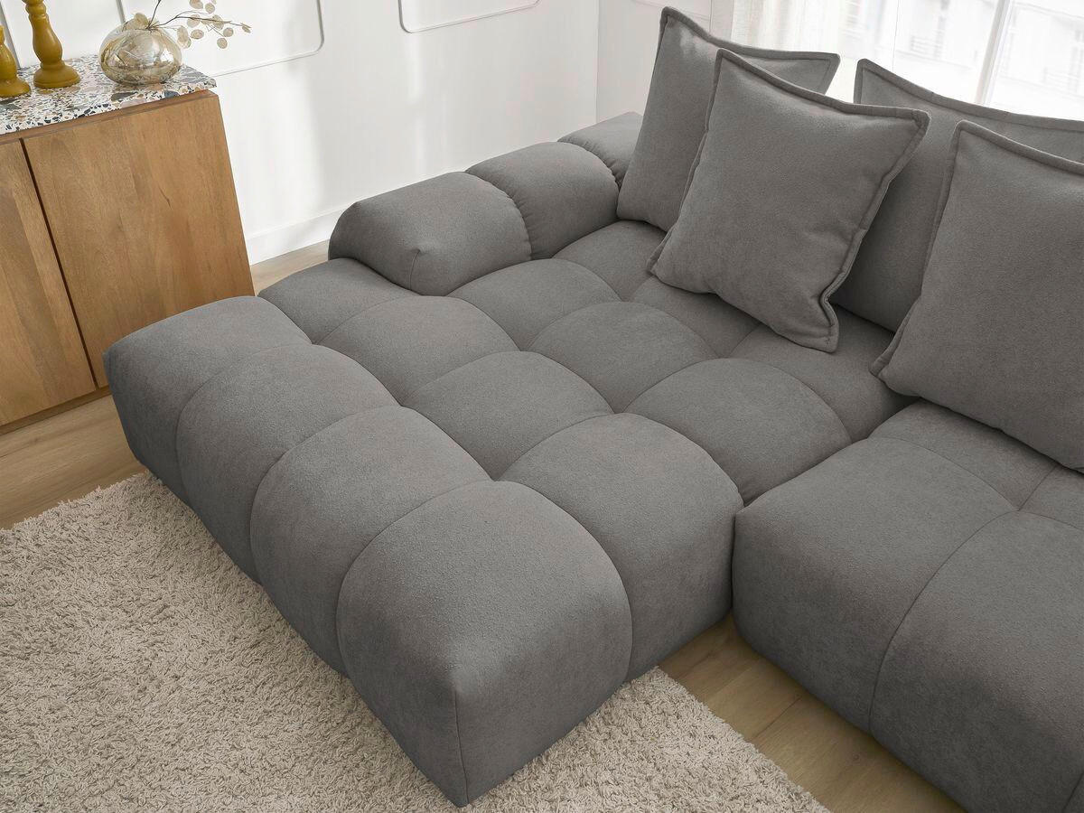 ECKSCHLAFSOFA EVEREST  mit Rücken echt, Armteil links, Armteil rechts Struktur Dunkelgrau  - Dunkelgrau/Schwarz, MODERN, Kunststoff/Textil (180/318cm) - Livetastic