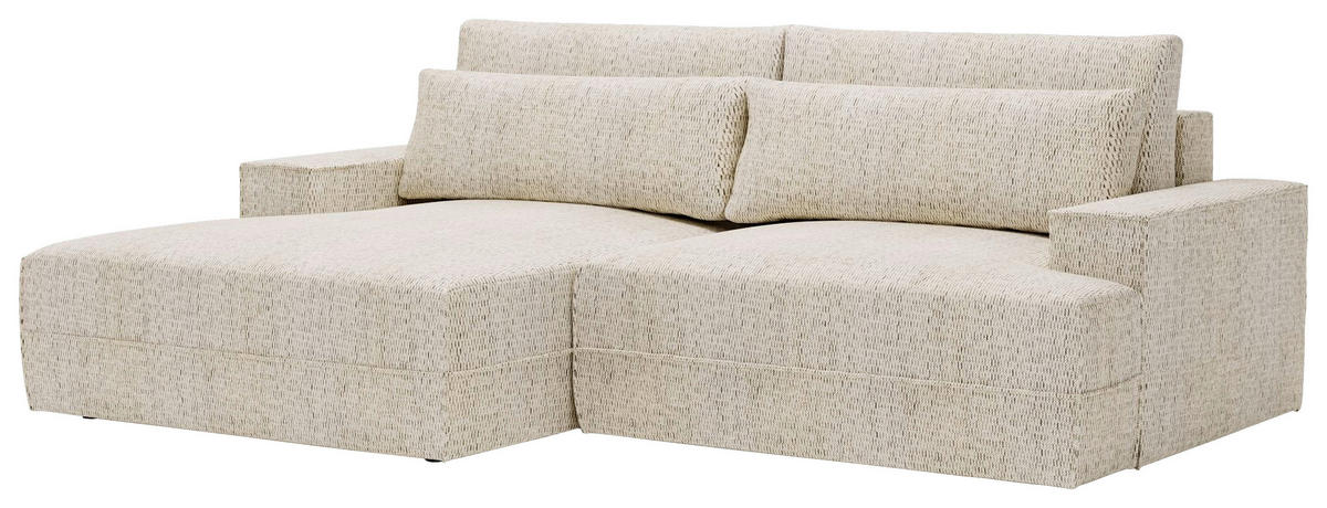 ECKSOFA in Struktur Beige  - Beige/Schwarz, Design, Kunststoff/Textil (156/272cm) - Livetastic