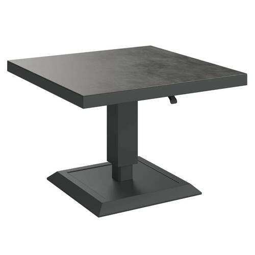 Masă de grădină  - gri închis/gri, Modern, sticlă/metal (85/85/51-71cm) - Ambia Garden
