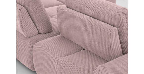 ECKSOFA in Velours Altrosa  - Schwarz/Altrosa, Design, Kunststoff/Textil (326/236cm) - Xora