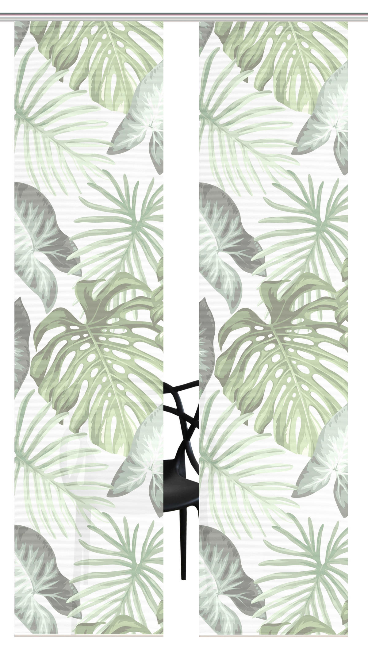 FLÄCHENVORHANG  2 Stück  blickdicht  60/260 cm   - Grün, Natur, Textil (60/260cm)