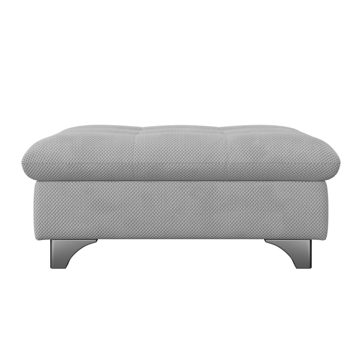 HOCKER Chenille Hellgrau  - Chromfarben/Hellgrau, KONVENTIONELL, Textil/Metall (108/46/108cm) - Livetastic