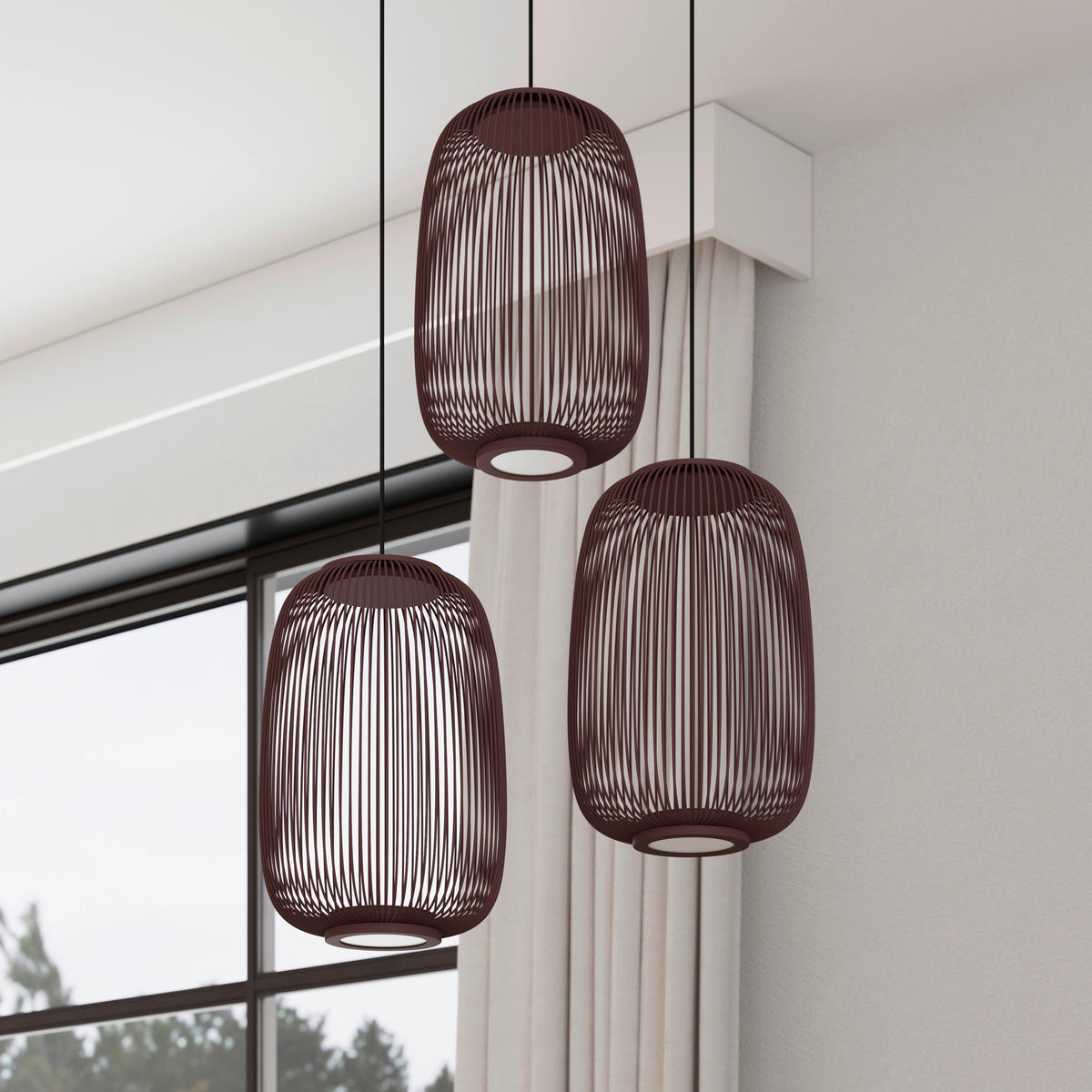 LED-HÄNGELEUCHTE Cage 40/50-150 cm  - Kupferfarben, Design, Kunststoff/Metall (40/50-150cm) - Dieter Knoll