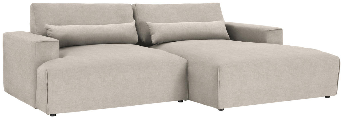 ECKSOFA Felicia in Struktur Beige  267/187 cm  - Beige/Schwarz, Design, Kunststoff/Textil (267/187cm) - Stylife