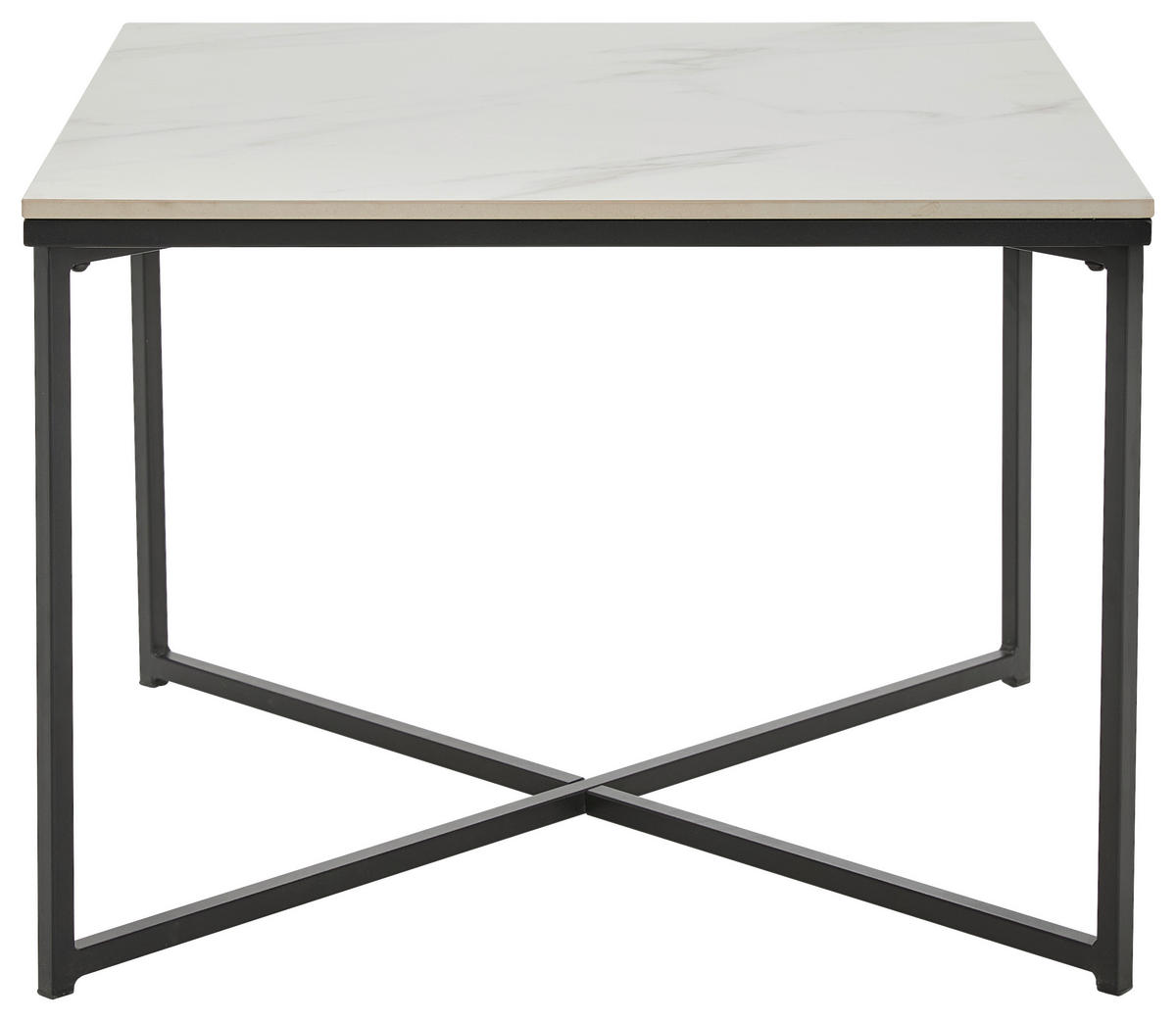 KONFERENČNÍ STOLEK, černá, bílá, kov, keramika, 60/43/60 cm - bílá/černá, Design, kov/keramika (60/43/60cm) - Livetastic