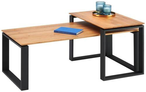 SADA KONFERENČNÍCH STOLKŮ, černá, barvy dubu, dřevo, kov, 65-110/40/40-50 cm - černá/barvy dubu, Design, kov/dřevo (65-110/40/40-50cm) - Hom`in