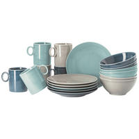 FRÜHSTÜCKSSERVICE Grau, Hellblau, Blaugrau LOFT COLOUR 18-teilig 6 Personen  - Blaugrau/Grau, Basics, Keramik - Thomas