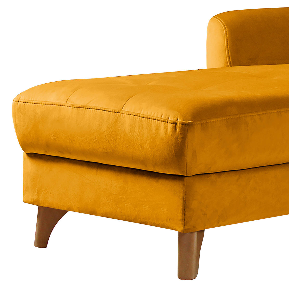 ECKSOFA Gelb Samt Bettkasten, Schlaffunktion, Liegefläche im Originalstoff  - Gelb/Buchefarben, Design, Holz/Textil (168/238cm) - Livetastic