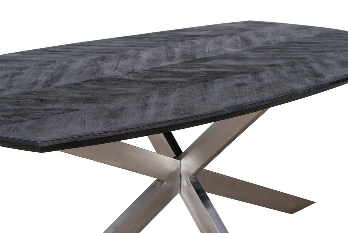 ESSTISCH in Holz, Metall  - Schwarz/Naturfarben, MODERN, Holz/Metall (180/76/100cm) - MID.YOU