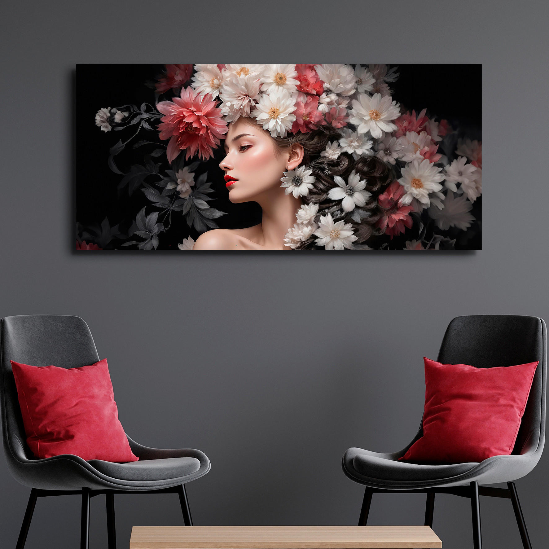 TISAK NA PLATNU     120/55 cm       - višebojno, Basics, drvni materijal/tekstil (120/55cm) - Monee