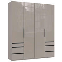 DREHTÜRENSCHRANK in Sahara  - Schwarz/Sahara, Konventionell, Glas/Holzwerkstoff (200/236/58cm) - Hom`in