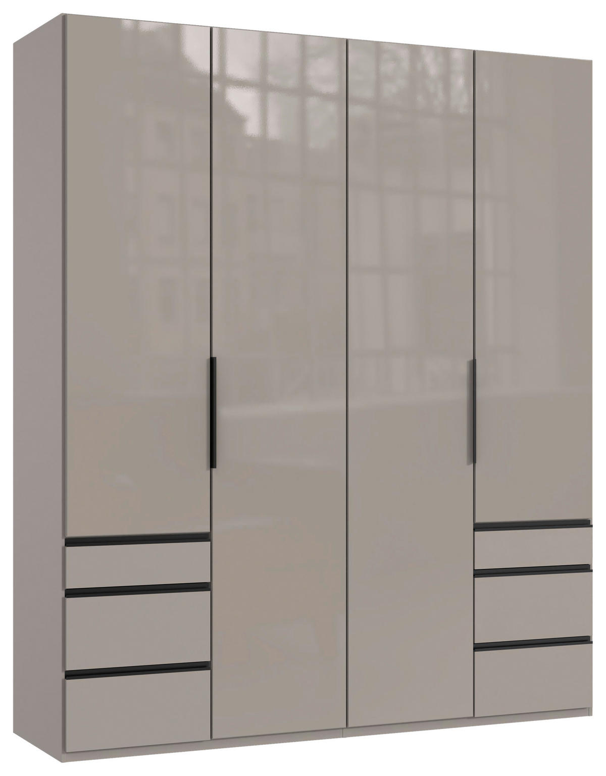 DREHTÜRENSCHRANK in Sahara  - Schwarz/Sahara, Konventionell, Glas/Holzwerkstoff (200/236/58cm) - Hom`in