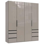 DREHTÜRENSCHRANK  in Sahara  - Schwarz/Sahara, KONVENTIONELL, Glas/Holzwerkstoff (200/236/58cm) - Hom`in