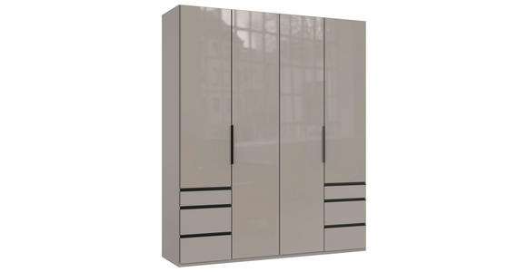 DREHTÜRENSCHRANK in Sahara - Schwarz/Sahara, KONVENTIONELL, Glas/Holzwerkstoff (200/236/58cm) - Hom`in