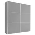 SCHWEBETÜRENSCHRANK  in Grau  - Alufarben/Grau, Holzwerkstoff/Metall (188/222/68cm) - Moderano