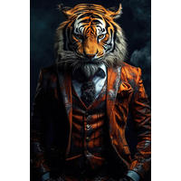 KUNSTDRUCK 120/80/3 cm  - Schwarz/Orange, Modern, Holz (120/80/3cm)