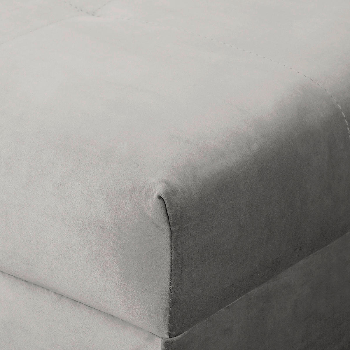 ECKSOFA inkl. Hocker Ariella Grau Samt Rückenkissen, Hocker  - Naturfarben/Grau, Design, Holz/Textil (231/161cm) - Livetastic